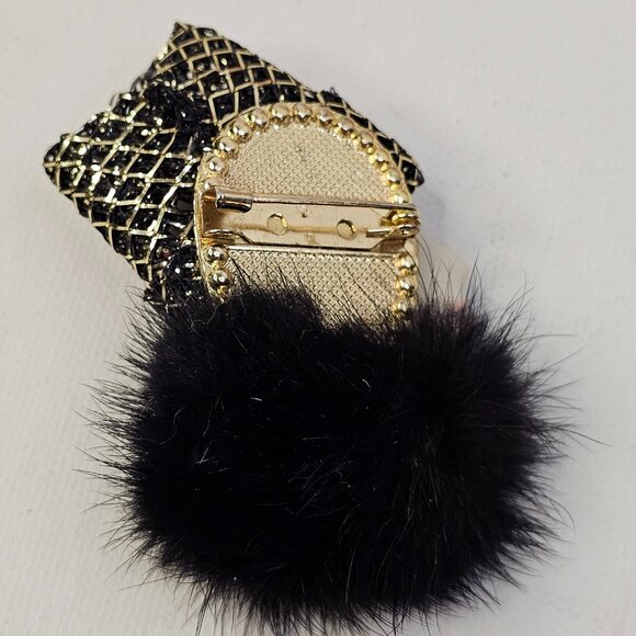 Porcelain Vintage Women Face Brooch Fancy Fashionista Unmarked Pin - Picture 2 of 10